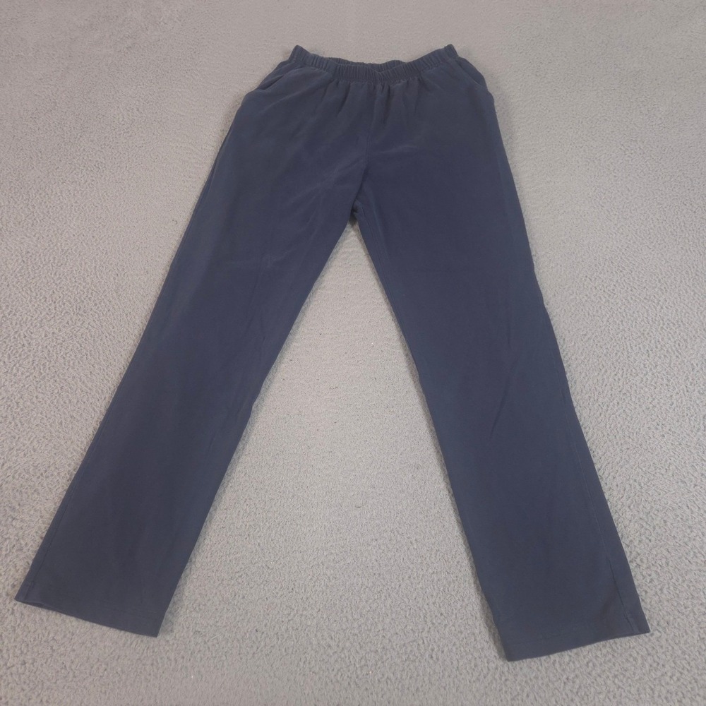 LL Bean Pants Womens M Tall Navy Perfect Fit Straight Leg Elastic Waist Pocket